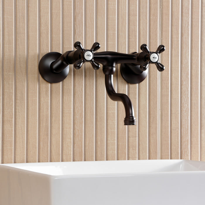 Kingston Brass KS2115AX Kingston Double-Handle Wall Mount Bathroom Faucet, Oil Rubbed Bronze