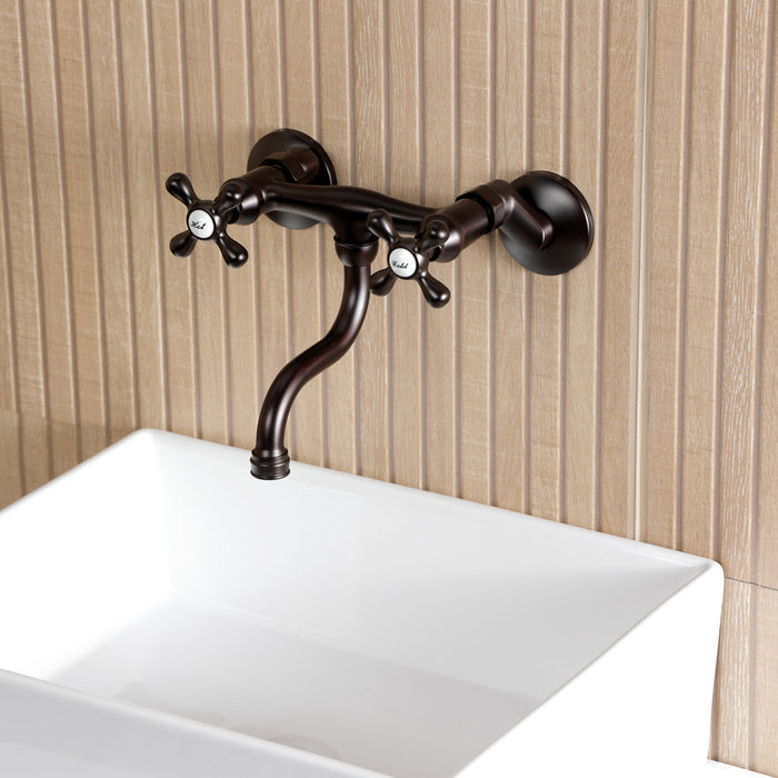 Kingston Brass KS2115AX Kingston Double-Handle Wall Mount Bathroom Faucet, Oil Rubbed Bronze