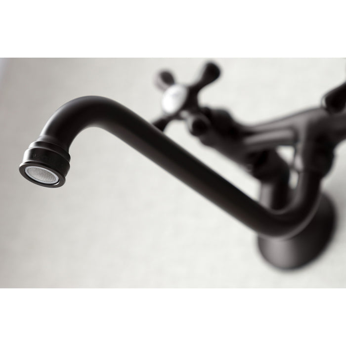 Kingston Brass KS215ORB Kingston Adjustable Center Wall Mount Bathroom Faucet, Oil Rubbed Bronze