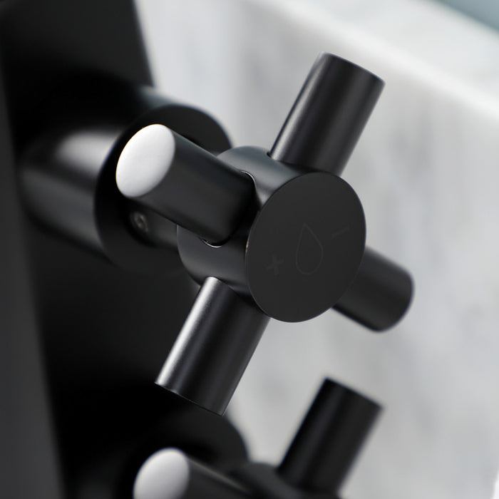 Kingston Brass KS2260DX Constantine Two-Handle Single-Hole Bathroom Faucet with Push Pop-Up Drain, Matte Black