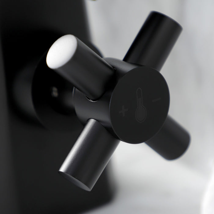 Kingston Brass KS2260DX Constantine Two-Handle Single-Hole Bathroom Faucet with Push Pop-Up Drain, Matte Black