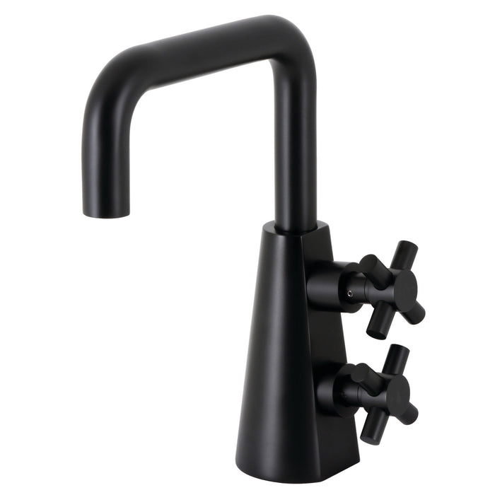 Kingston Brass KS2260DX Constantine Two-Handle Single-Hole Bathroom Faucet with Push Pop-Up Drain, Matte Black