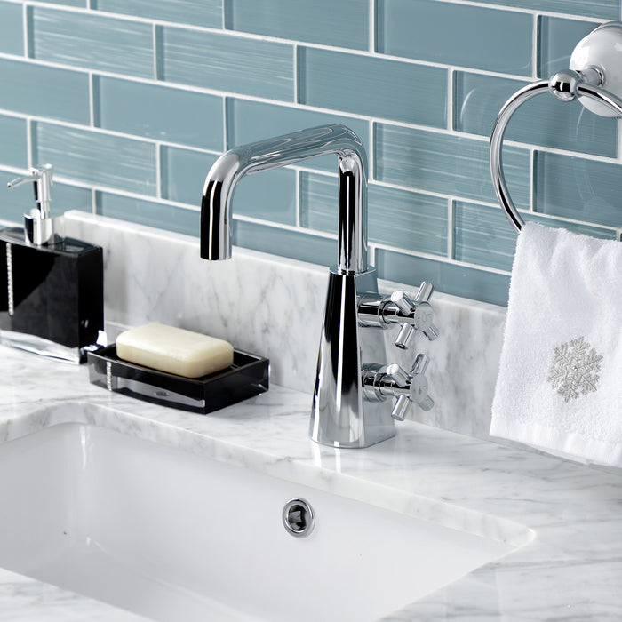 Kingston Brass KS2261DX Constantine Two-Handle Single-Hole Bathroom Faucet with Push Pop-Up Drain, Polished Chrome