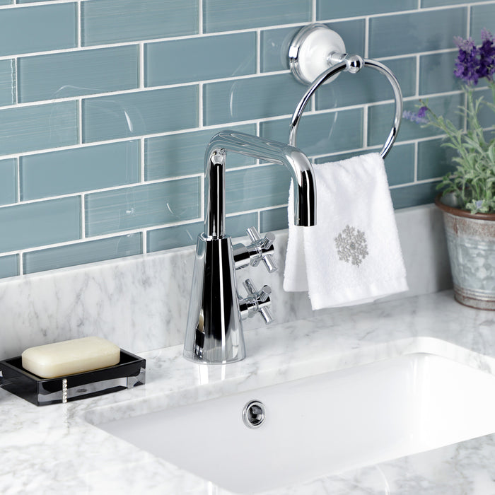Kingston Brass KS2261DX Constantine Two-Handle Single-Hole Bathroom Faucet with Push Pop-Up Drain, Polished Chrome