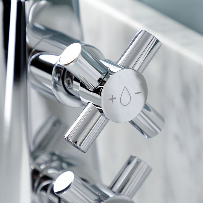 Kingston Brass KS2261DX Constantine Two-Handle Single-Hole Bathroom Faucet with Push Pop-Up Drain, Polished Chrome