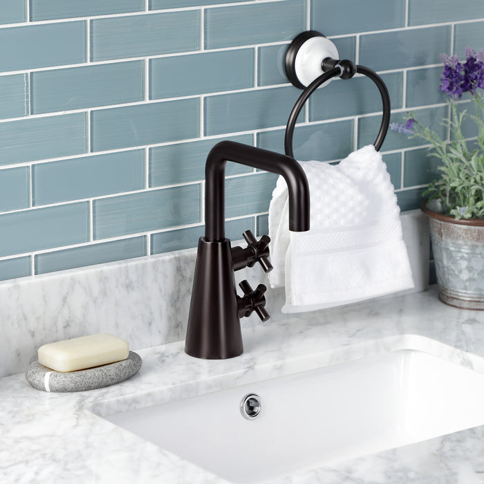 Kingston Brass KS2265DX Constantine Two-Handle Single-Hole Bathroom Faucet with Push Pop-Up Drain, Oil Rubbed Bronze