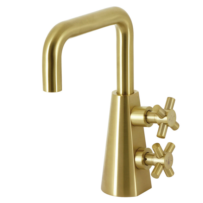 Kingston Brass KS2267DX Constantine Two-Handle Single-Hole Bathroom Faucet with Push Pop-Up Drain, Brushed Brass