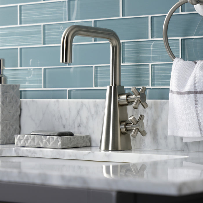 Kingston Brass KS2268DX Constantine Two-Handle Single-Hole Bathroom Faucet with Push Pop-Up Drain, Brushed Nickel