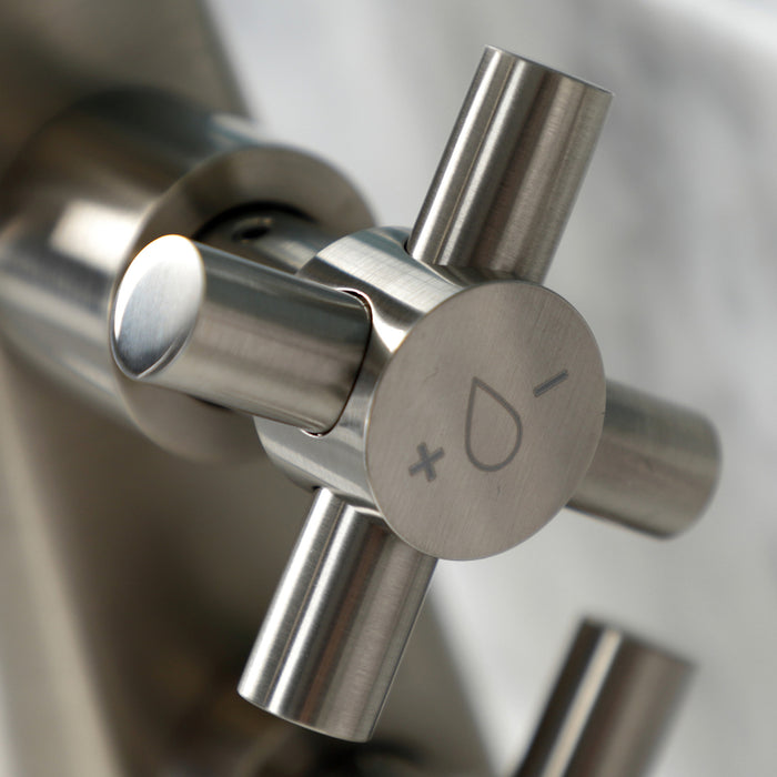 Kingston Brass KS2268DX Constantine Two-Handle Single-Hole Bathroom Faucet with Push Pop-Up Drain, Brushed Nickel