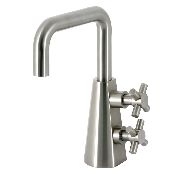 Kingston Brass KS2268DX Constantine Two-Handle Single-Hole Bathroom Faucet with Push Pop-Up Drain, Brushed Nickel