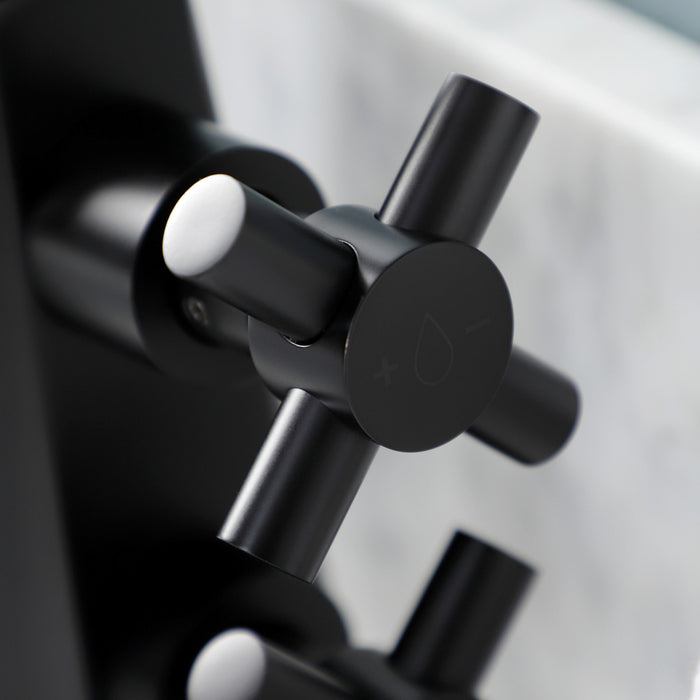 Kingston Brass KS2290DX Constantine Two-Handle Single-Hole Bathroom Faucet with Push Pop-Up Drain, Matte Black