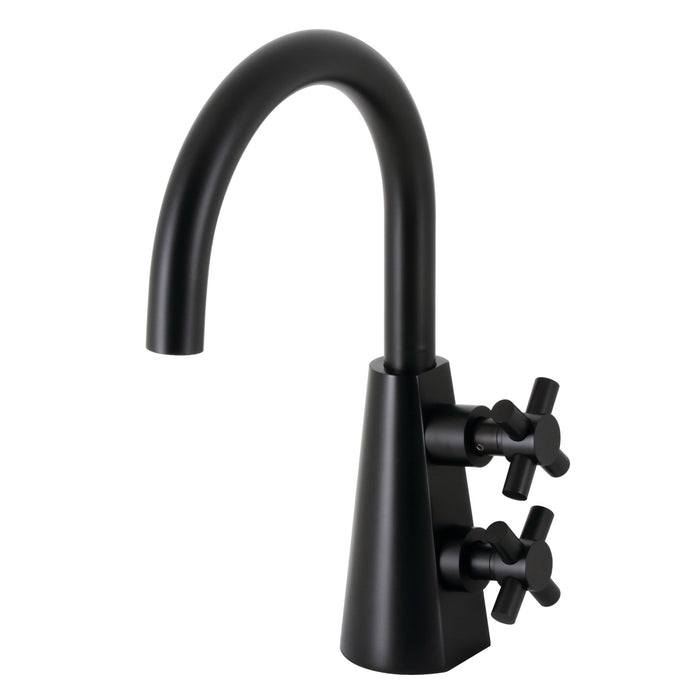 Kingston Brass KS2290DX Constantine Two-Handle Single-Hole Bathroom Faucet with Push Pop-Up Drain, Matte Black