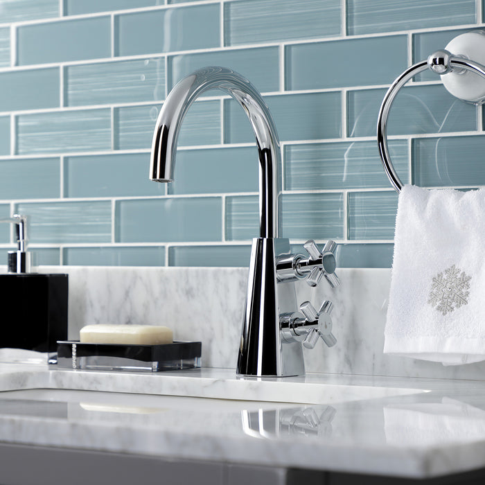 Kingston Brass KS2291DX Constantine Two-Handle Single-Hole Bathroom Faucet with Push Pop-Up Drain, Polished Chrome