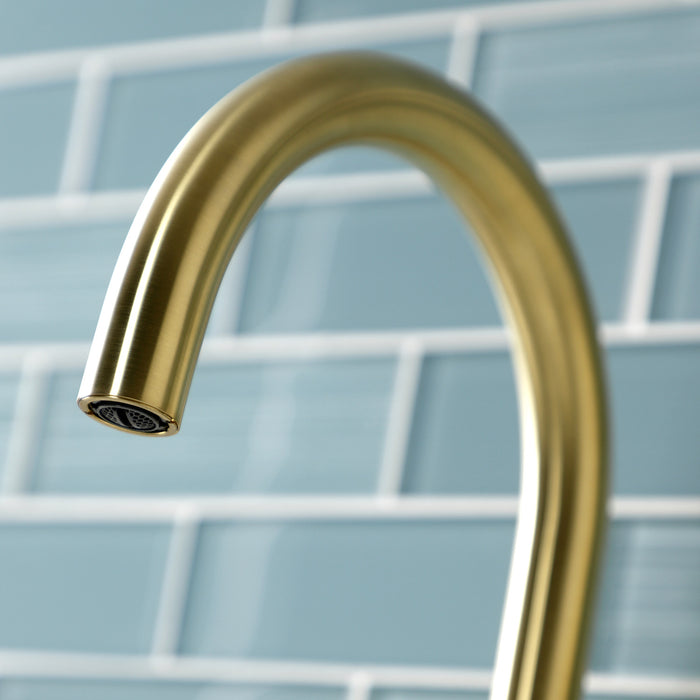 Kingston Brass KS2297DX Constantine Two-Handle Single-Hole Bathroom Faucet with Push Pop-Up Drain, Brushed Brass