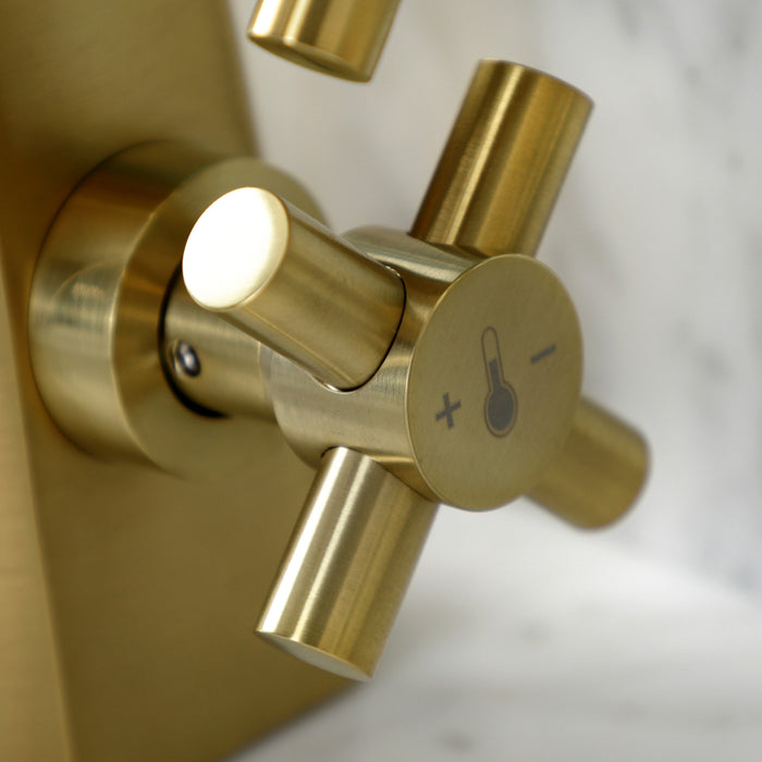 Kingston Brass KS2297DX Constantine Two-Handle Single-Hole Bathroom Faucet with Push Pop-Up Drain, Brushed Brass