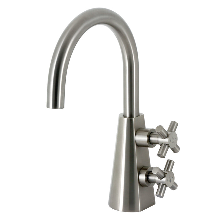 Kingston Brass KS2298DX Constantine Two-Handle Single-Hole Bathroom Faucet with Push Pop-Up Drain, Brushed Nickel