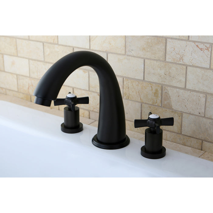 Kingston Brass KS2365ZX Millennium Two-Handle Deck Mount Roman Tub Faucet, Oil Rubbed Bronze