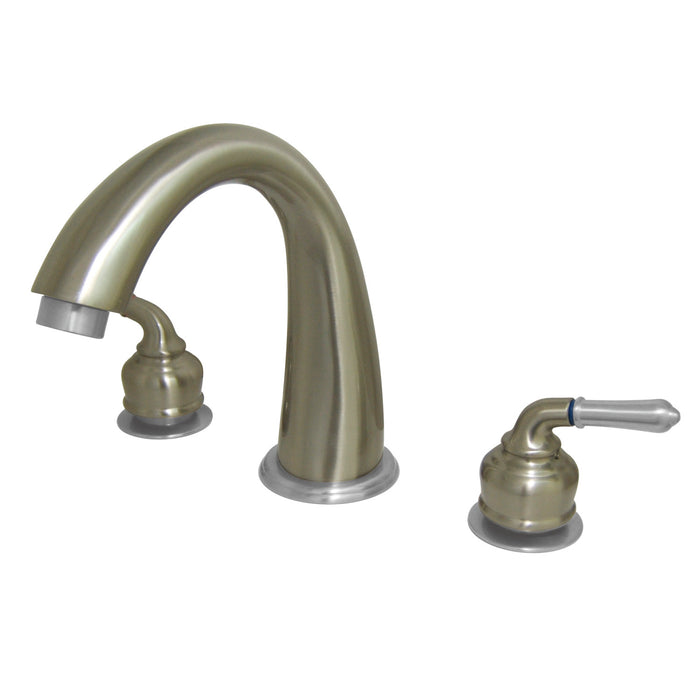 Kingston Brass KS2367 Milano Two-Handle Deck Mount Roman Tub Faucet, Brushed Nickel/Polished Chrome