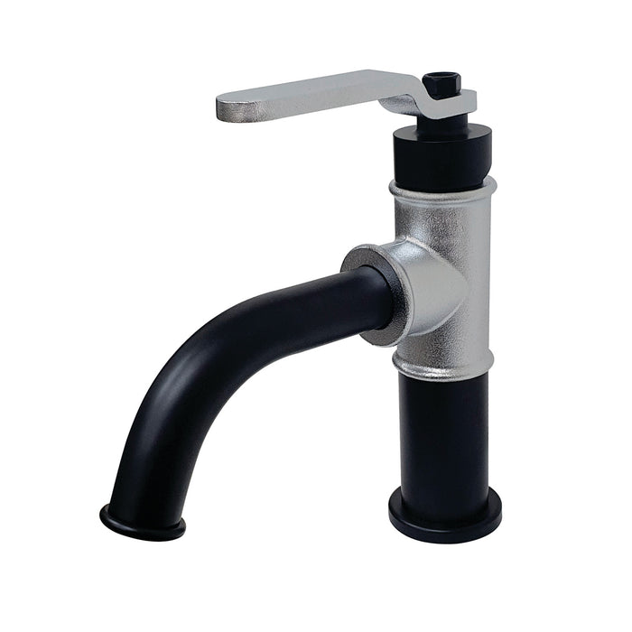 Kingston Brass KS2821KL Whitaker One-Handle Single-Hole Bathroom Faucet with Push Pop-Up Drain, Matte Black/Polished Chrome