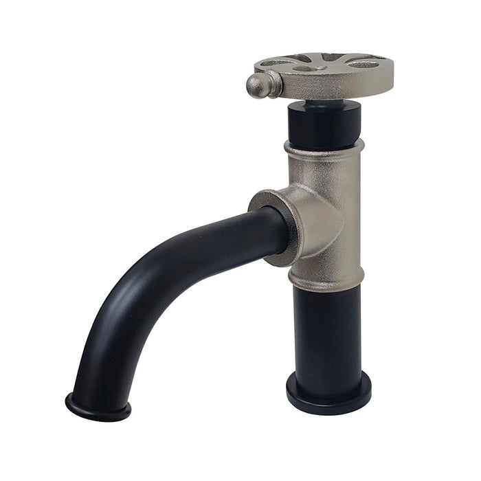 Kingston Brass KS2828RX Belknap One-Handle Single-Hole Bathroom Faucet with Push Pop-Up Drain, Matte Black/Brushed Nickel