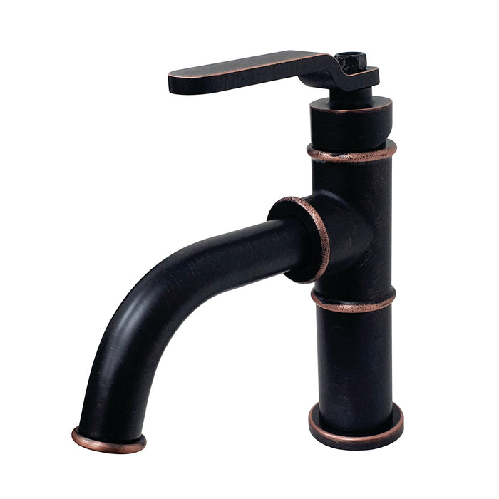 Kingston Brass KS282KLNB Whitaker One-Handle Single-Hole Bathroom Faucet with Push Pop-Up Drain, Naples Bronze