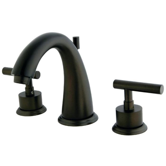 Kingston Brass KS2965CML Manhattan Widespread Bathroom Faucet with Brass Pop-Up Drain, Oil Rubbed Bronze