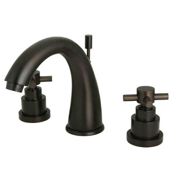 Kingston Brass KS2965EX Elinvar Widespread Bathroom Faucet with Brass Pop-Up Drain, Oil Rubbed Bronze