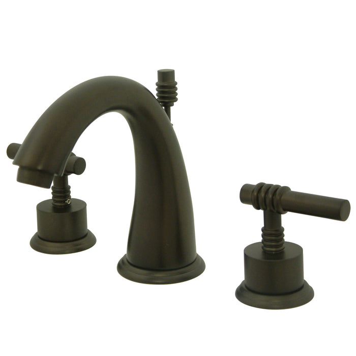 Kingston Brass KS2965ML Milano Widespread Bathroom Faucet with Brass Pop-Up Drain, Oil Rubbed Bronze