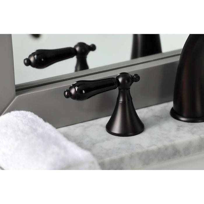 Kingston Brass KS2975PKL Duchess Widespread Bathroom Faucet with Brass Pop-Up Drain, Oil Rubbed Bronze