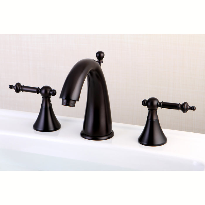 Kingston Brass KS2975TL Templeton Widespread Bathroom Faucet with Brass Pop-Up Drain, Oil Rubbed Bronze