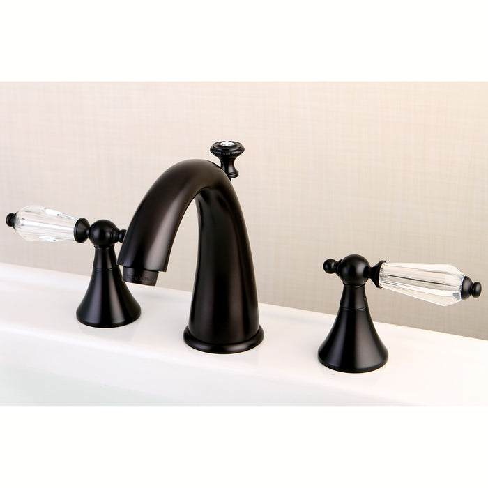 Kingston Brass KS2975WLL Wilshire Widespread Bathroom Faucet with Brass Pop-Up Drain, Oil Rubbed Bronze