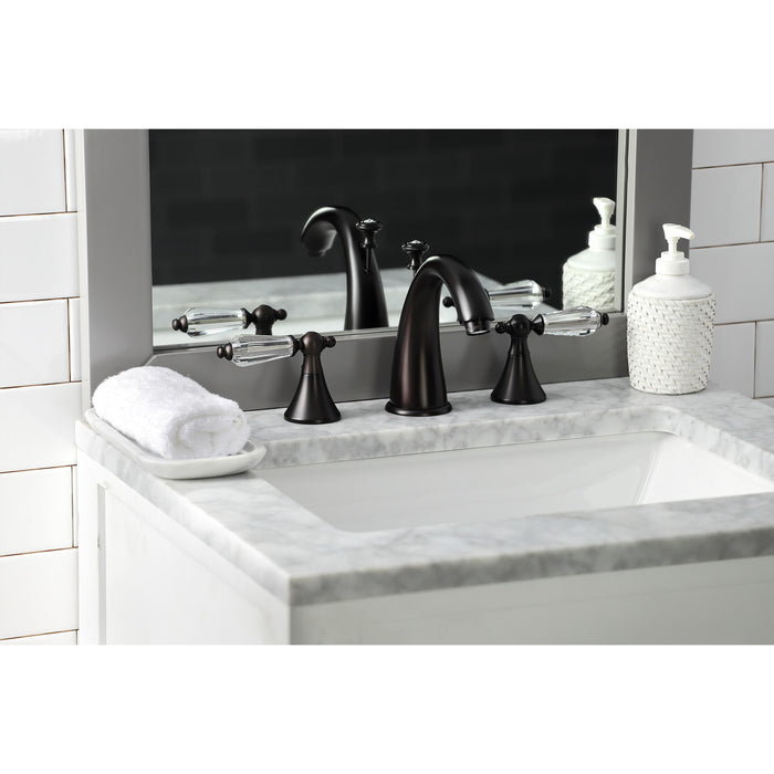 Kingston Brass KS2975WLL Wilshire Widespread Bathroom Faucet with Brass Pop-Up Drain, Oil Rubbed Bronze