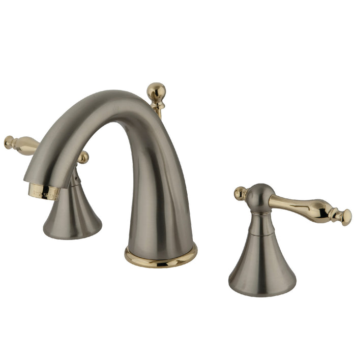 Kingston Brass KS2979NL 8 in. Widespread Bathroom Faucet, Brushed Nickel/Polished Brass
