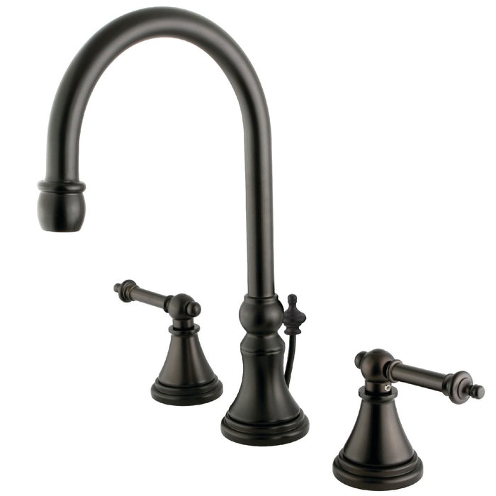 Kingston Brass KS2985TL Templeton Widespread Bathroom Faucet with Brass Pop-Up Drain, Oil Rubbed Bronze