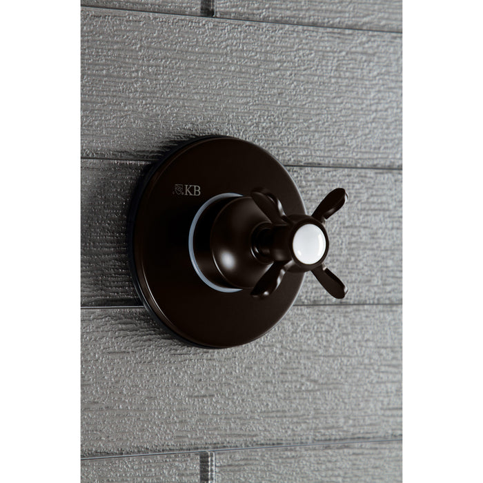 Kingston Brass KS3035BEX  Single-Handle Three-Way Diverter Valve with Round Trim Kit, Oil Rubbed Bronze