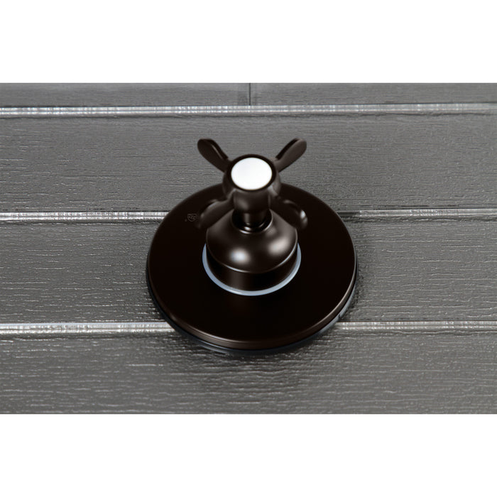 Kingston Brass KS3035BEX  Single-Handle Three-Way Diverter Valve with Round Trim Kit, Oil Rubbed Bronze