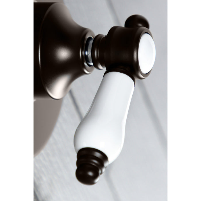 Kingston KS3035BPL Bel-Air Single-Handle Three-Way Diverter Valve with Round Trim Kit, Oil Rubbed Bronze