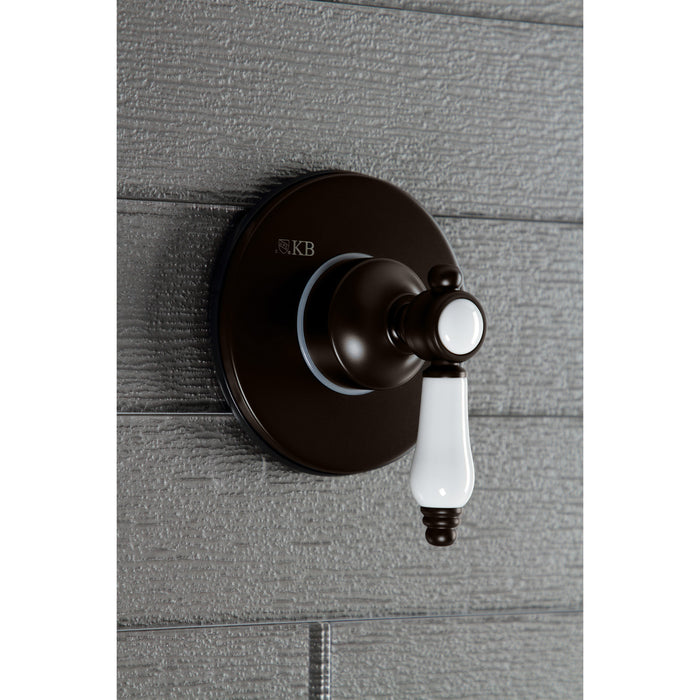 Kingston KS3035BPL Bel-Air Single-Handle Three-Way Diverter Valve with Round Trim Kit, Oil Rubbed Bronze