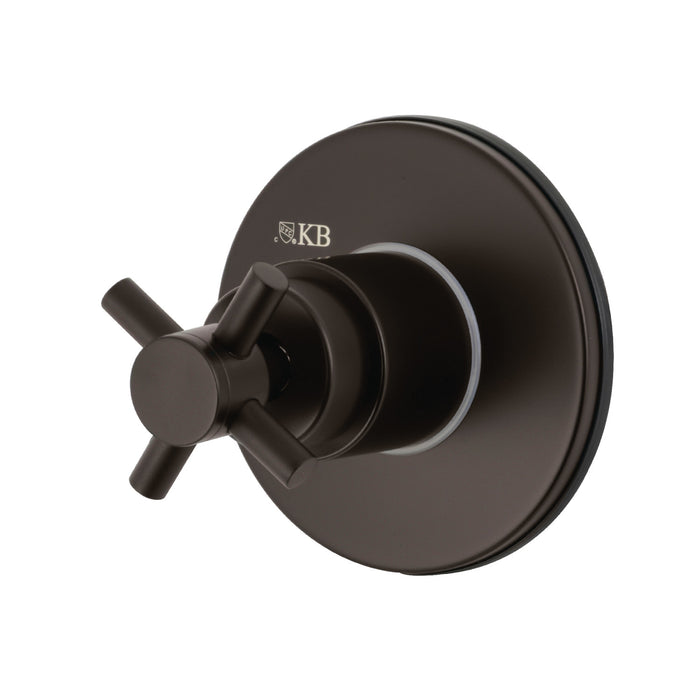 Kingston Brass KS3035DX Concord Single-Handle Three-Way Diverter Valve with Round Trim Kit, Oil Rubbed Bronze