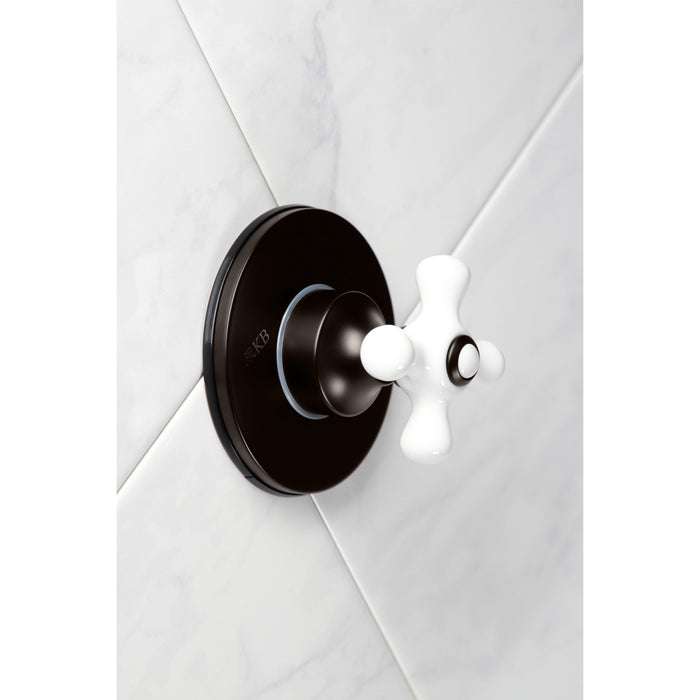 Kingston Brass KS3035PX  Single-Handle Three-Way Diverter Valve with Round Trim Kit, Oil Rubbed Bronze