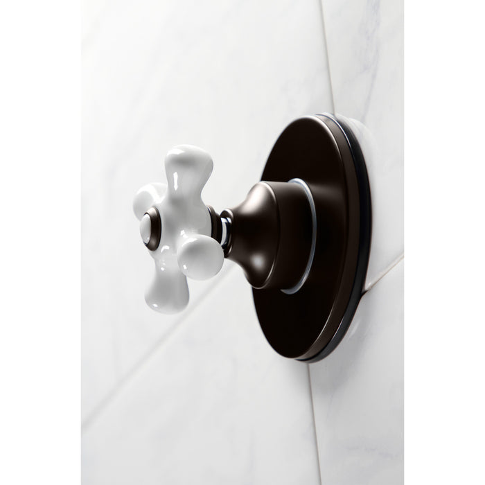 Kingston Brass KS3035PX  Single-Handle Three-Way Diverter Valve with Round Trim Kit, Oil Rubbed Bronze