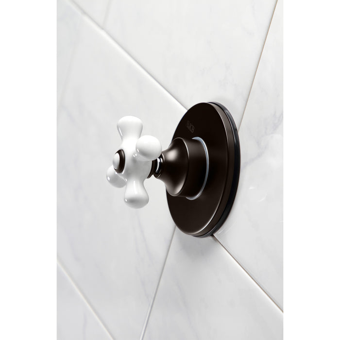 Kingston Brass KS3035PX  Single-Handle Three-Way Diverter Valve with Round Trim Kit, Oil Rubbed Bronze