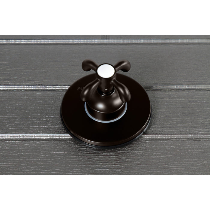 Kingston KS3035TX French Country Single-Handle Three-Way Diverter Valve with Round Trim Kit, Oil Rubbed Bronze