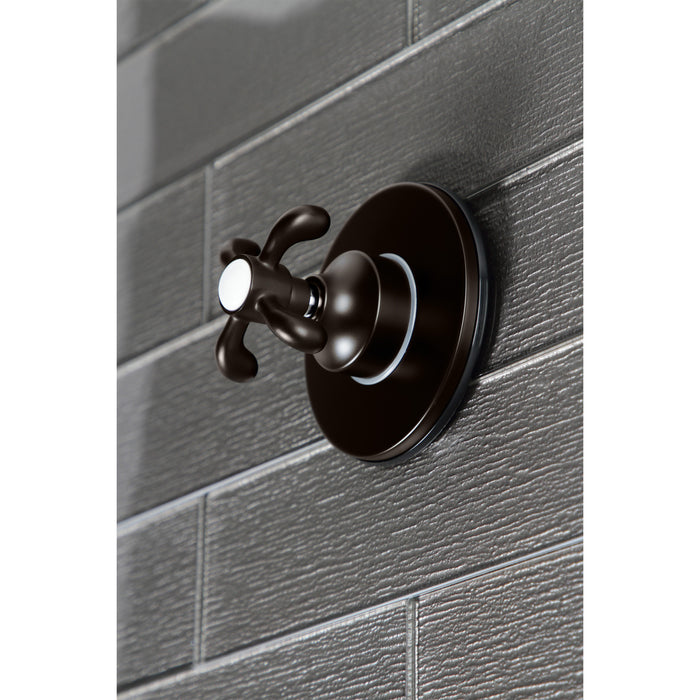 Kingston KS3035TX French Country Single-Handle Three-Way Diverter Valve with Round Trim Kit, Oil Rubbed Bronze