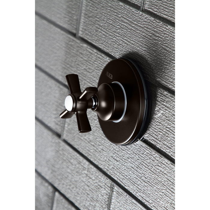 Kingston Brass KS3035ZX  Single-Handle Three-Way Diverter Valve with Round Trim Kit, Oil Rubbed Bronze