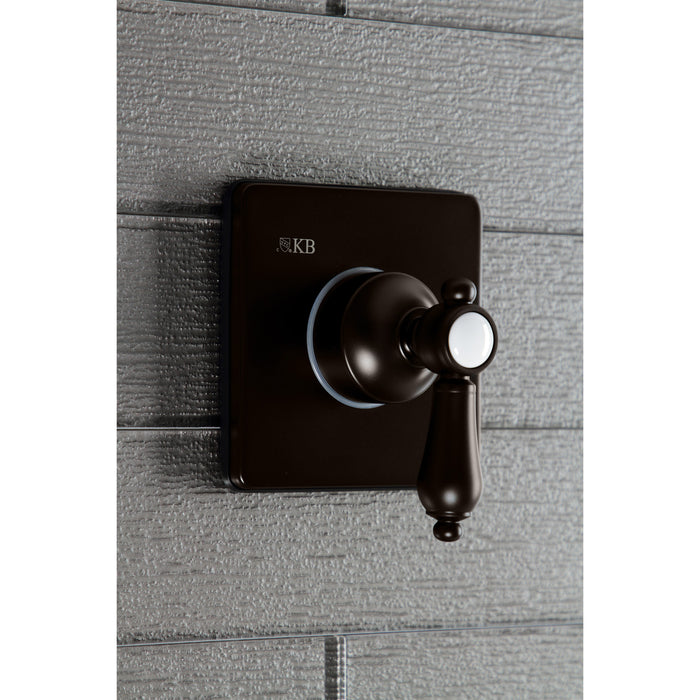 Kingston Brass KS3045BAL Heirloom Single-Handle Three-Way Diverter Valve with Square Trim Kit, Oil Rubbed Bronze