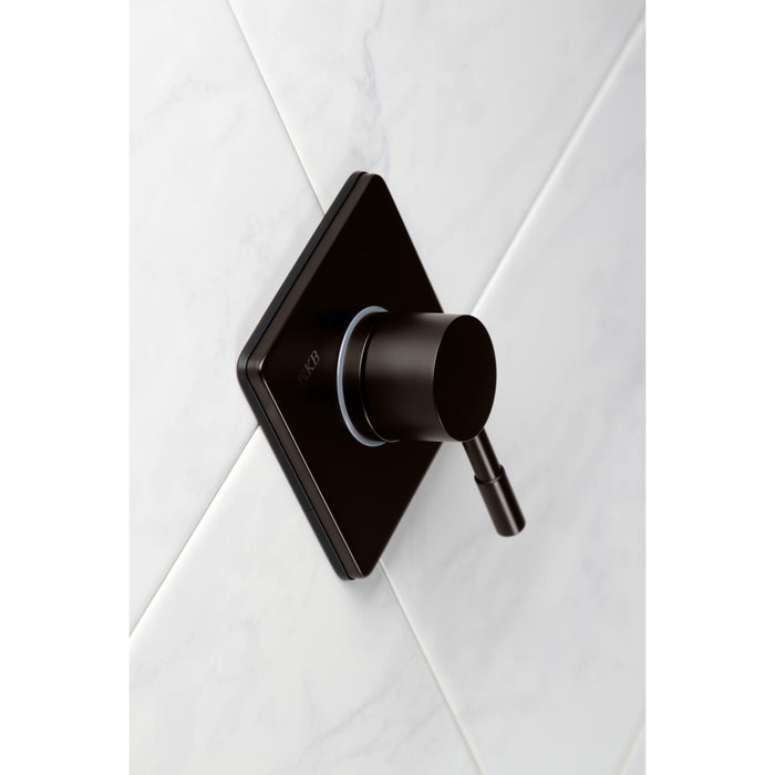 Kingston Brass KS3045DL Concord Single-Handle Three-Way Diverter Valve with Square Trim Kit, Oil Rubbed Bronze