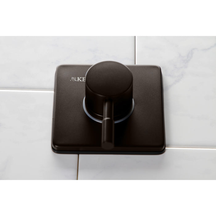 Kingston Brass KS3045DL Concord Single-Handle Three-Way Diverter Valve with Square Trim Kit, Oil Rubbed Bronze