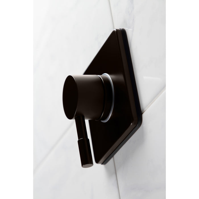 Kingston Brass KS3045DL Concord Single-Handle Three-Way Diverter Valve with Square Trim Kit, Oil Rubbed Bronze