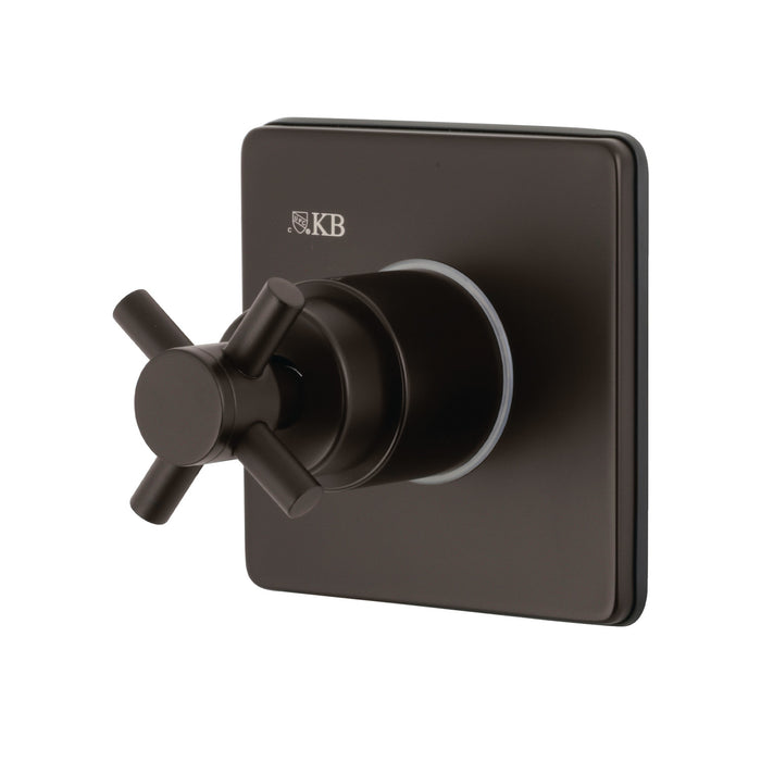 Kingston Brass KS3045DX Concord Single-Handle Three-Way Diverter Valve with Square Trim Kit, Oil Rubbed Bronze